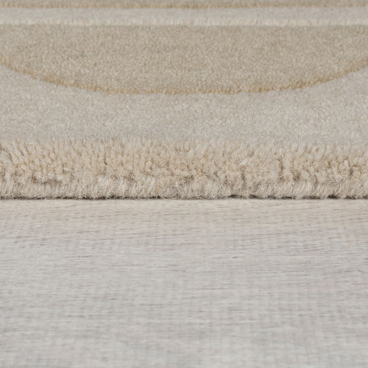 Eleganter Handgetufteter Wollteppichteppich WENSUM in Naturtönen von Kadima Design_Beige_