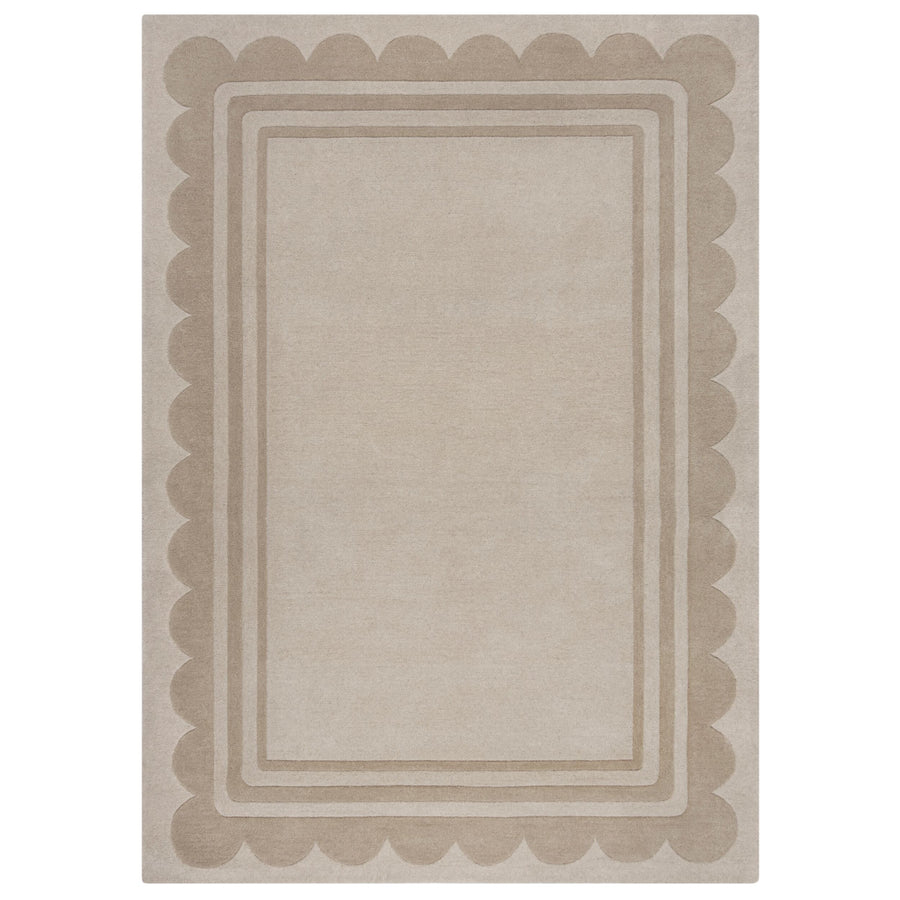 Wollteppich Bordure-Design - handgetuftet - naturtöne WENSUM_Rechteckig_