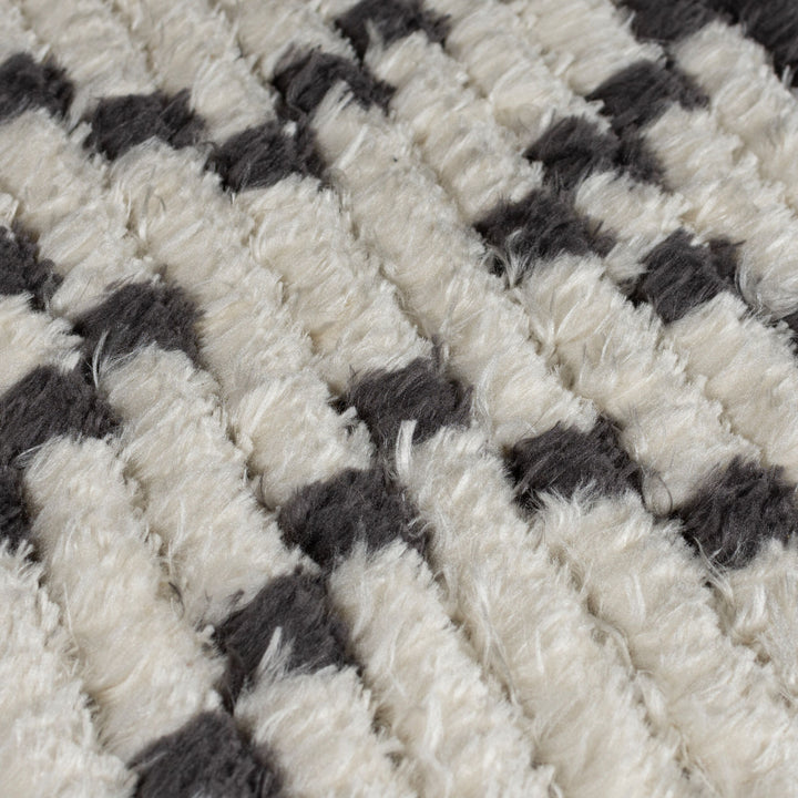 Eleganter SWALE SADIE Teppich mit Geometrischem Design - Kadima Design_Schwarz-Beige_#sku_BARK503119374548-BARK503119374549#