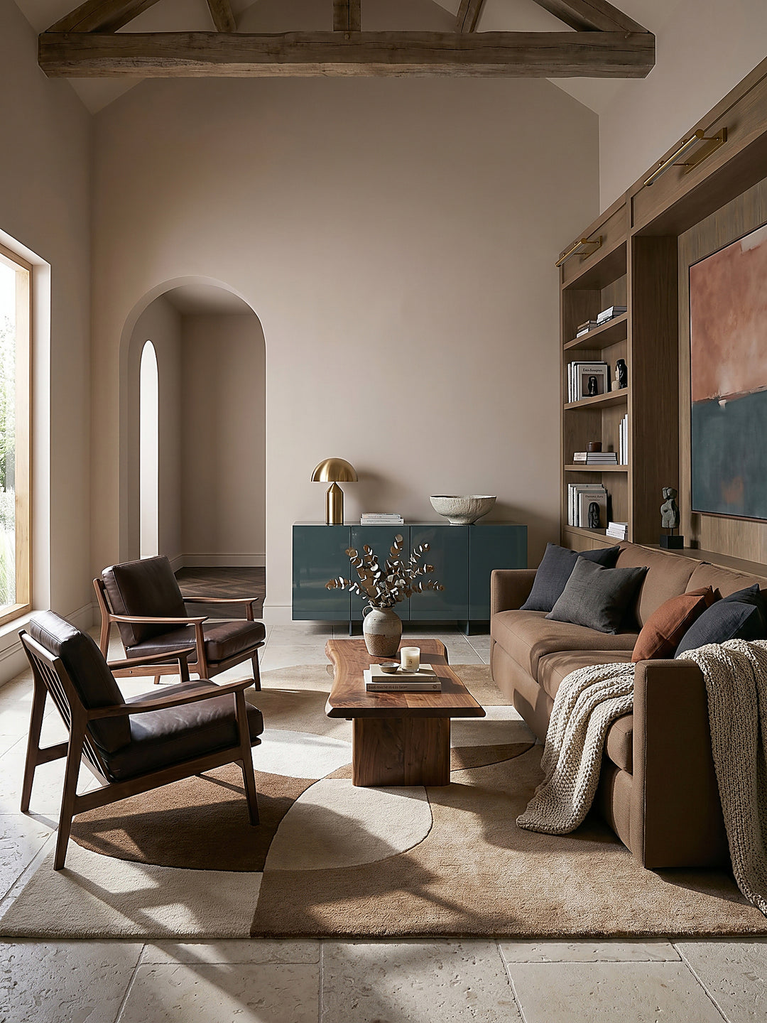 Teppich Natur rechteckig im modernen Wohnzimmer_