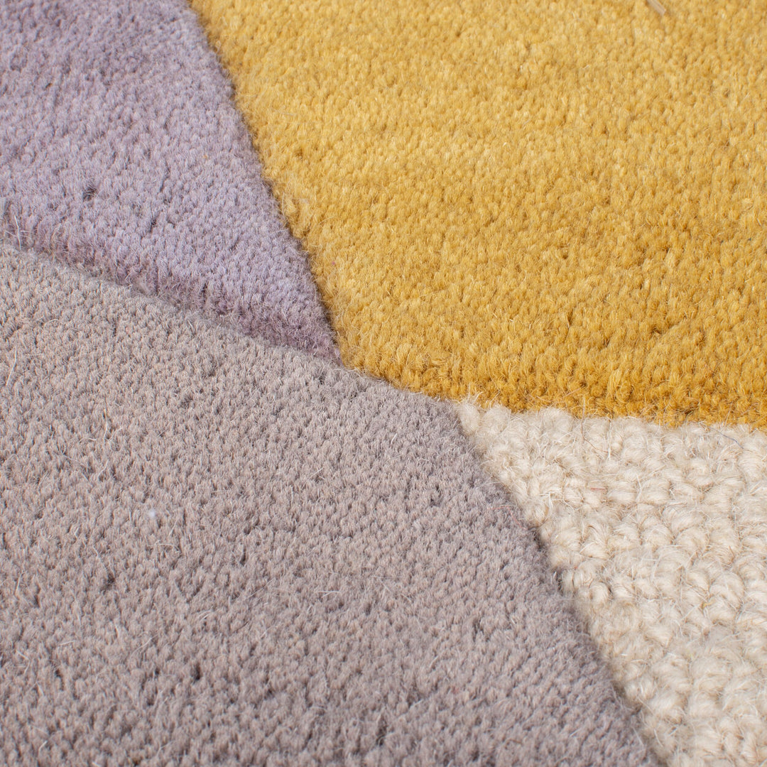 Eleganter Wohnzimmer-Teppich aus 100% Wolle_Multi_Rund_