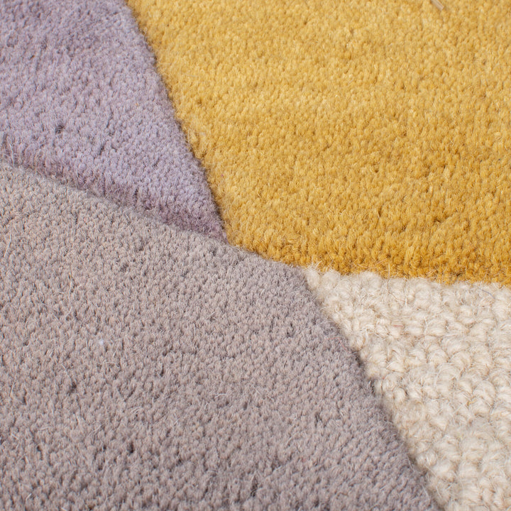 Eleganter Wohnzimmer-Teppich aus 100% Wolle_Multi_Rund_