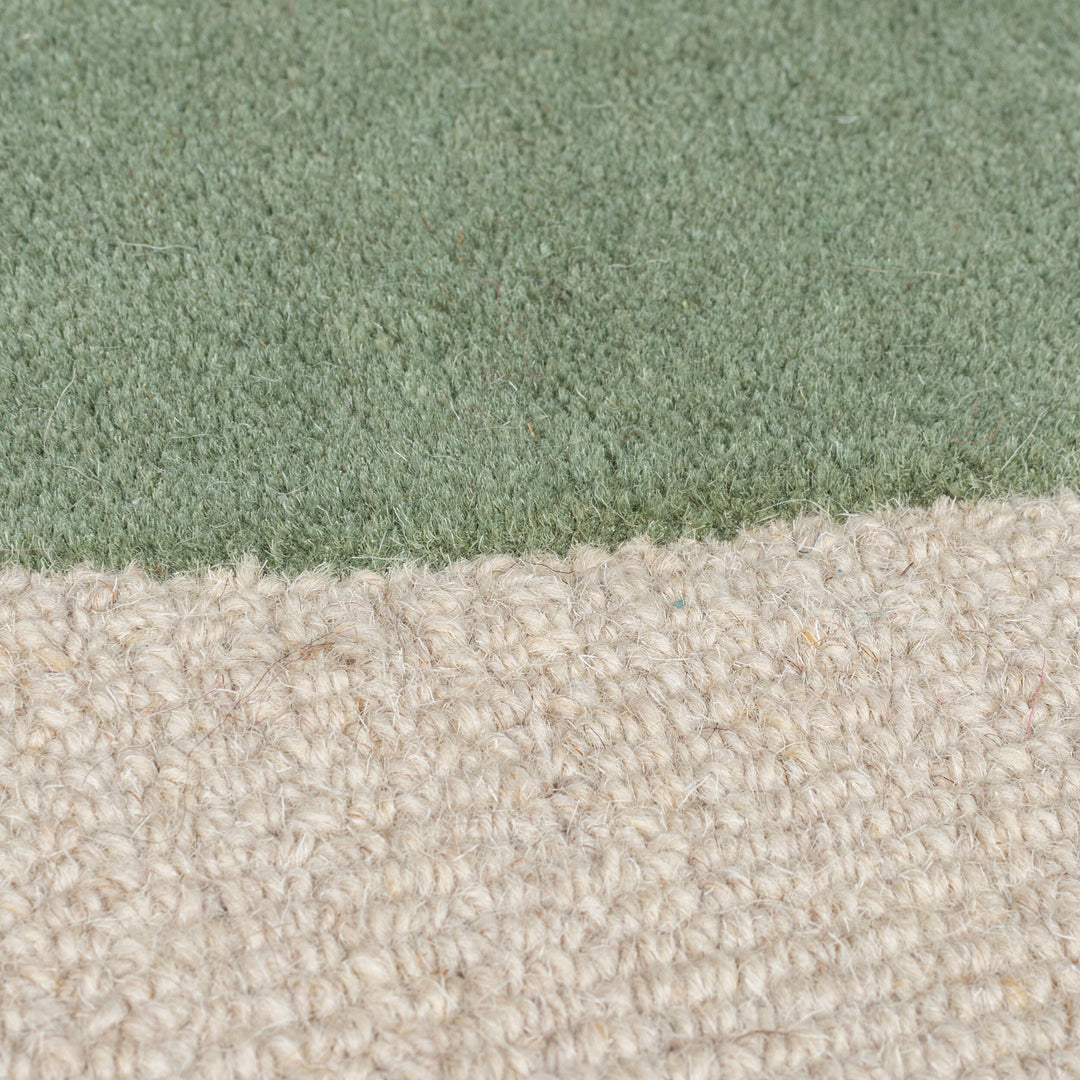 Eleganter Wohnzimmer-Teppich aus 100% Wolle_Grün-Blau_Rechteckig_