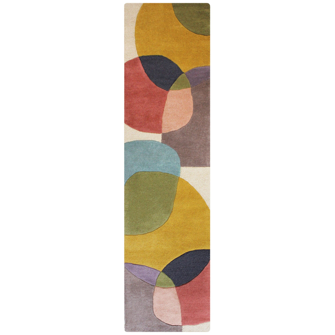 Wollteppich mit abstraktem Design &amp; Farbakzenten AIRE_Läufer_