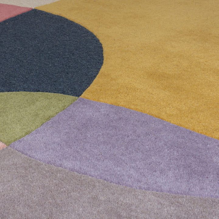 Eleganter Wohnzimmer-Teppich aus 100% Wolle_Multi_Läufer_