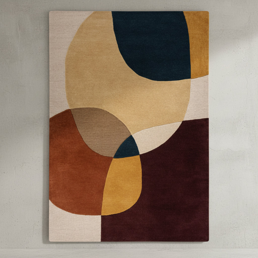 Wollteppich mit abstraktem Design &amp; Farbakzenten AIRE_Rechteckig_