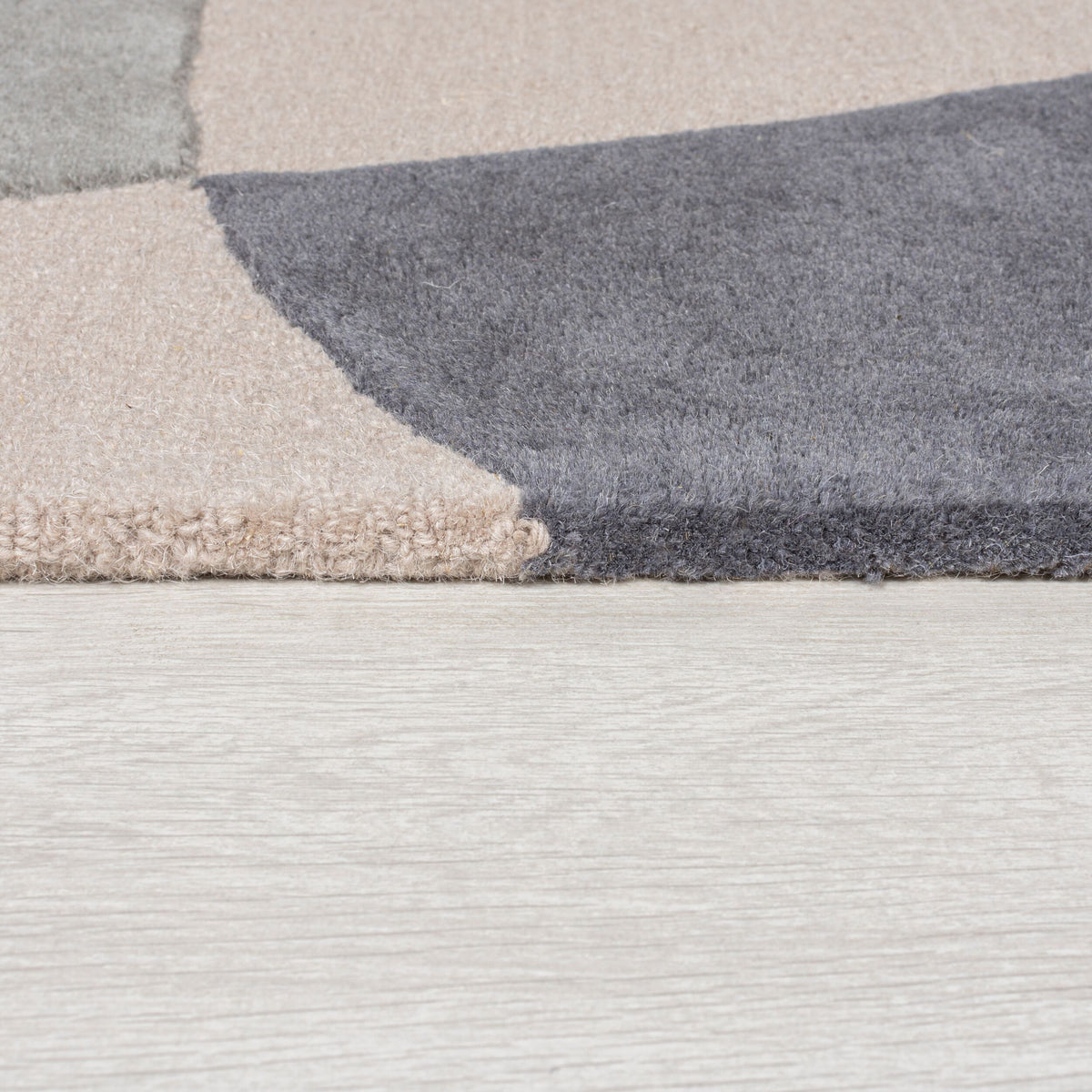 Wollteppich Abstrakt-Design mit farbakzente AIRE - Grau-Beige 120x170 cm_Rechteckig_