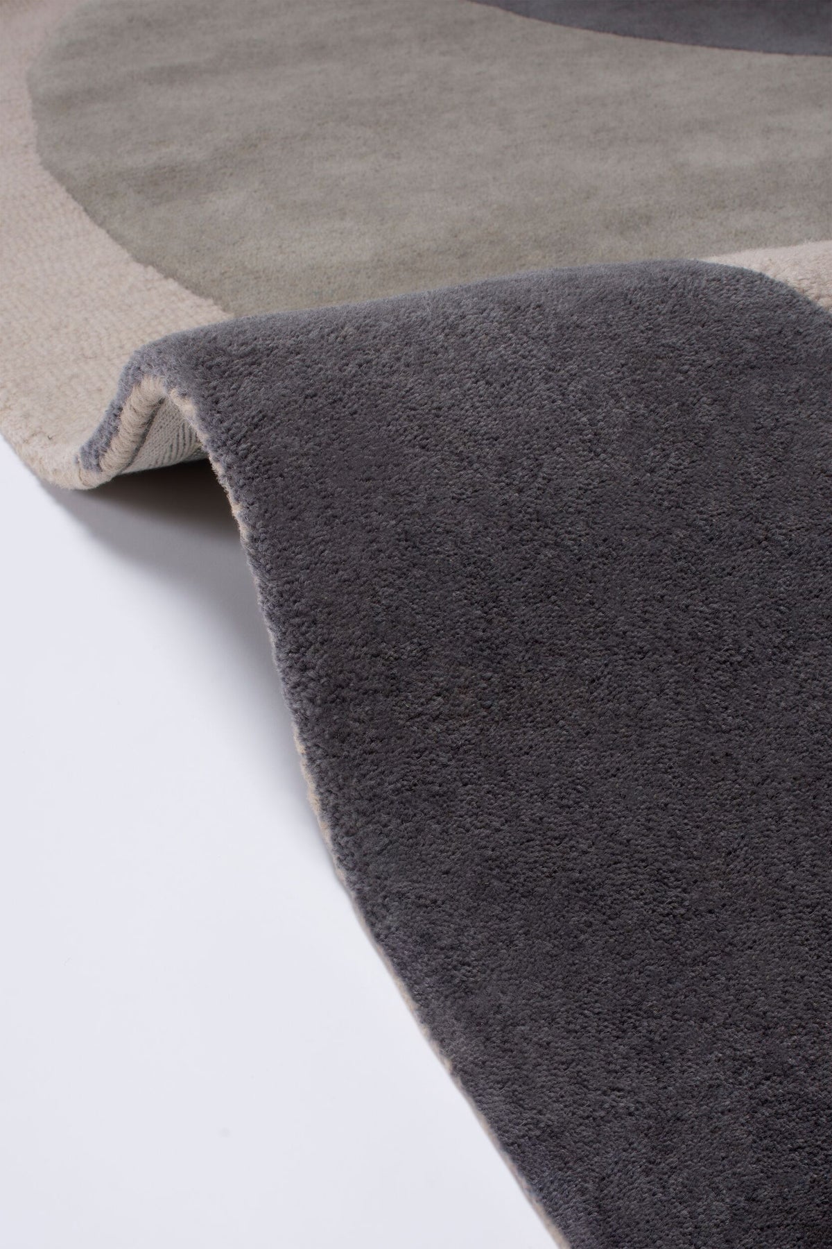 Eleganter Wohnzimmer-Teppich aus 100% Wolle_Grau-Beige_Rechteckig_