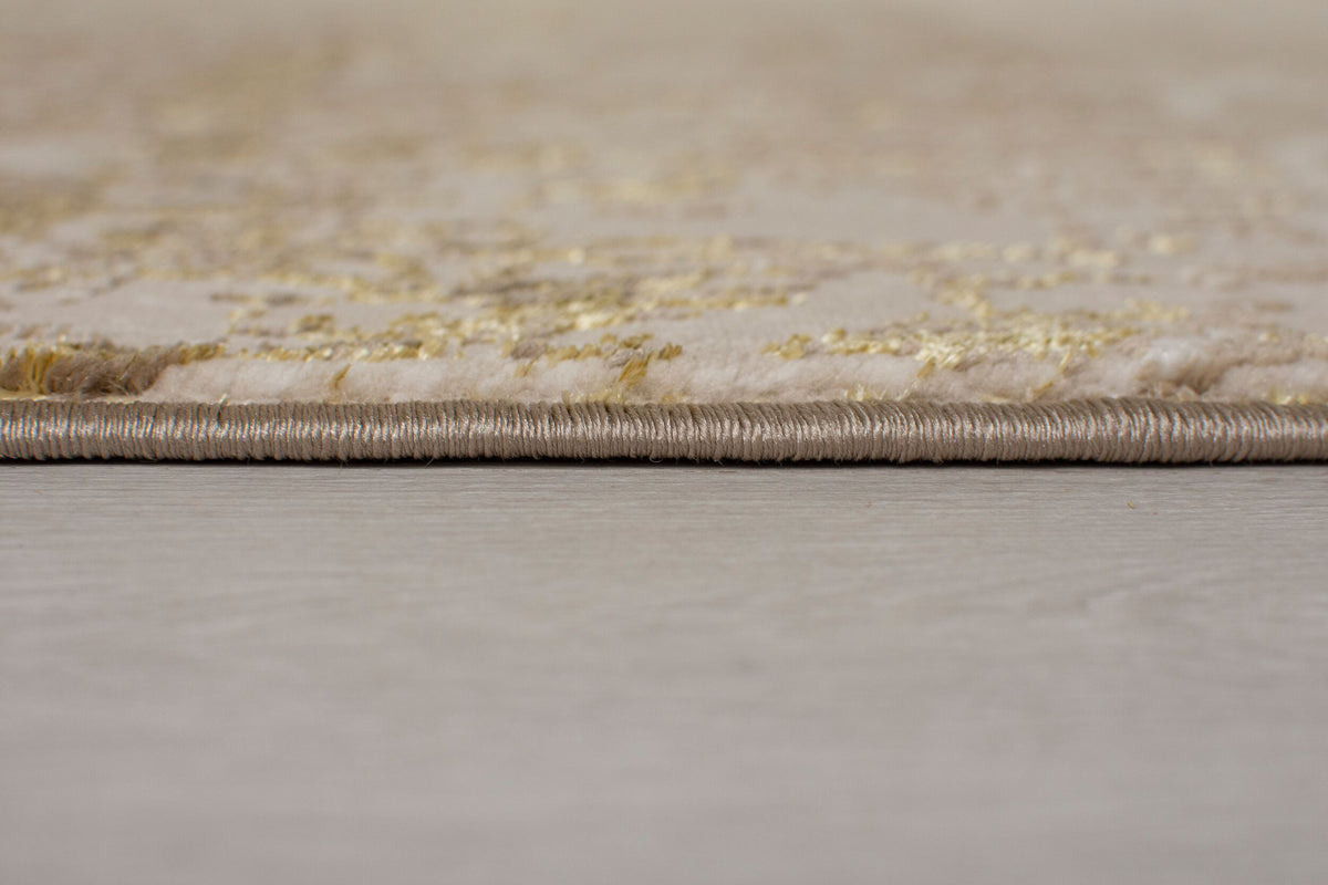 Eleganter Wohnzimmer Teppich mit metallischen Farben Gold Rechteckig
