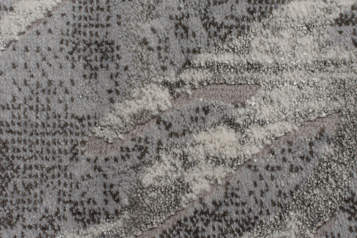 Eleganter Wohnzimmer Teppich mit metallischen Farben_Silber_Rechteckig_