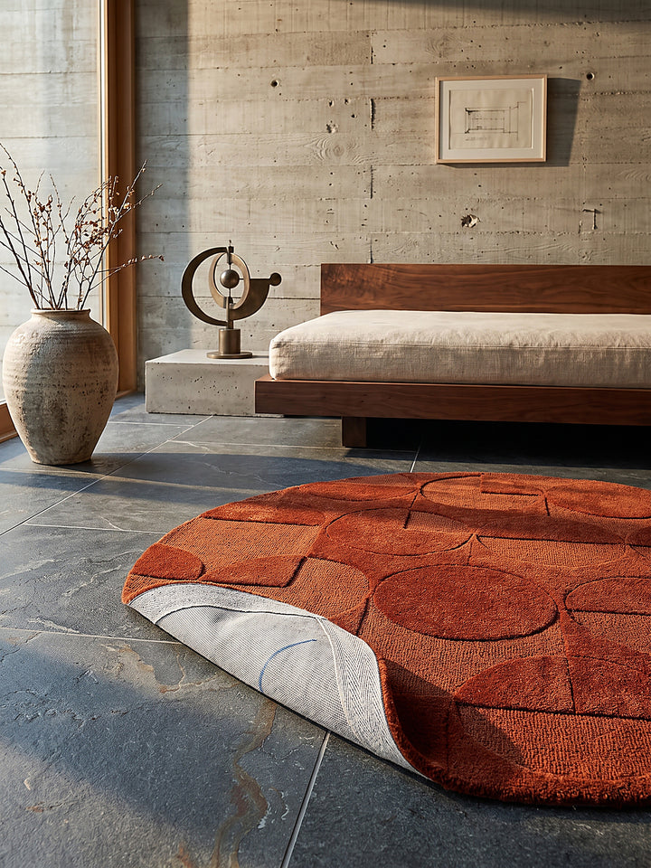 Teppich Terrakotta rund Editorial Styling_