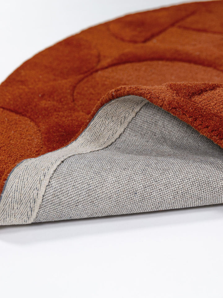 Teppich Terrakotta rund Wool Einrichtung Wohnidee Bodenbelag DEBEN_
