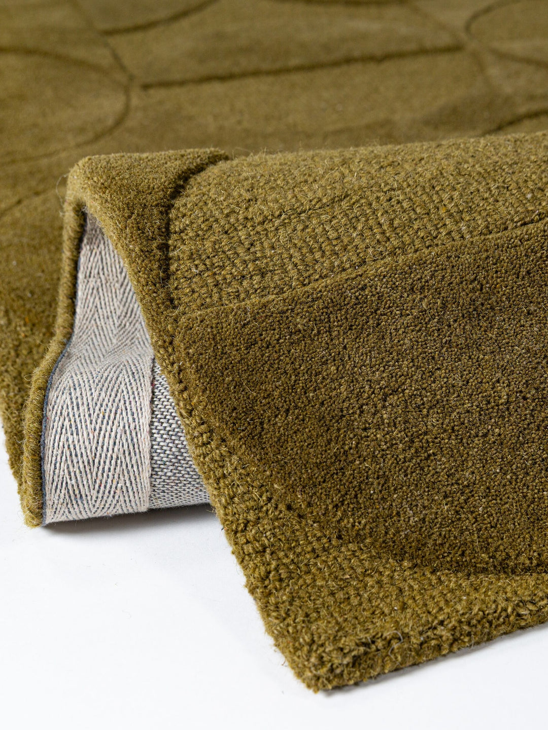 Teppich Olivgrün rechteckig Wool Einrichtung Wohnidee Bodenbelag DEBEN_