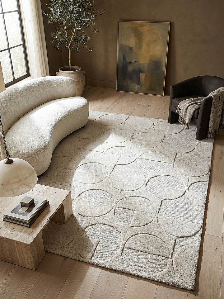 Teppich Elfenbein rechteckig Musteransicht von oben Designkollektion_