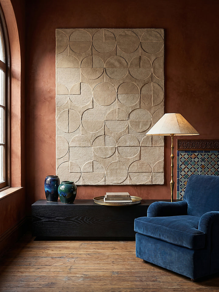Teppich Braun rechteckig als Wandteppich Wanddekoration Textilkunst Interior Design NOAH_
