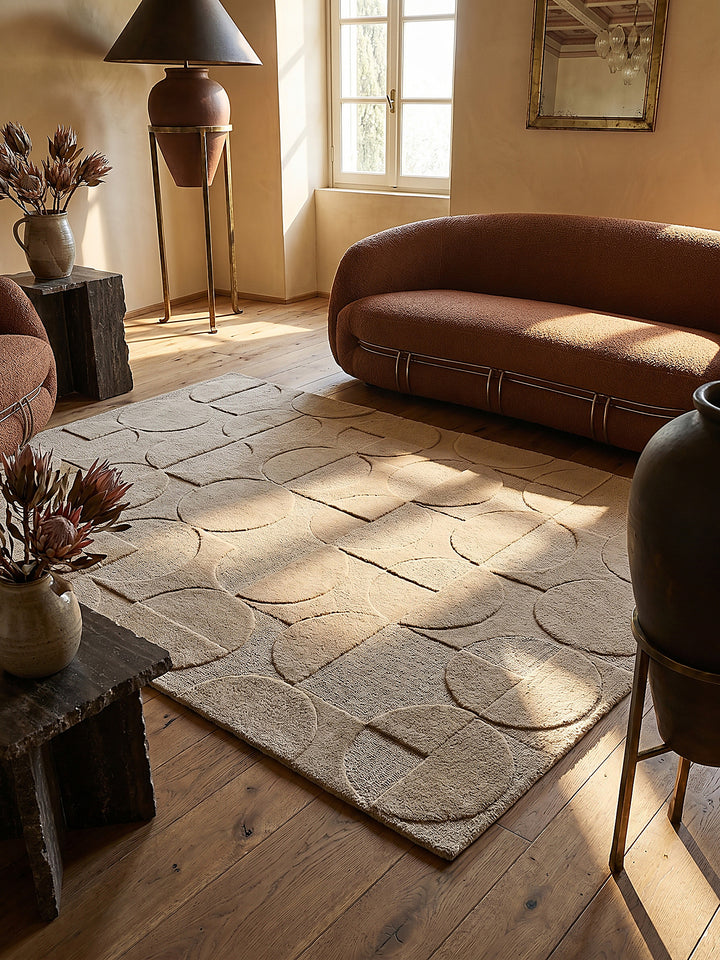 Teppich Braun rechteckig Musteransicht von oben Designkollektion NOAH_