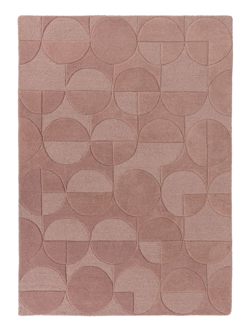 Eleganter Wollteppich - rutschfest und komfortabel_Rosa_Rechteckig_