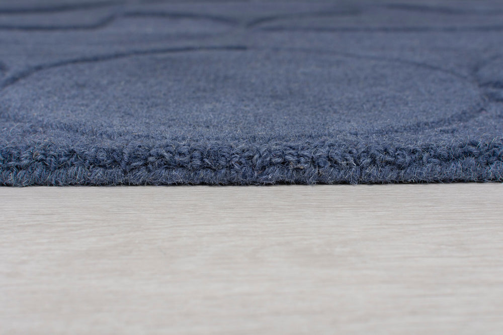 Wollteppich Geometrisches-Design - naturfarben DEBEN NOAH - Blau 120x170 cm_Rechteckig_