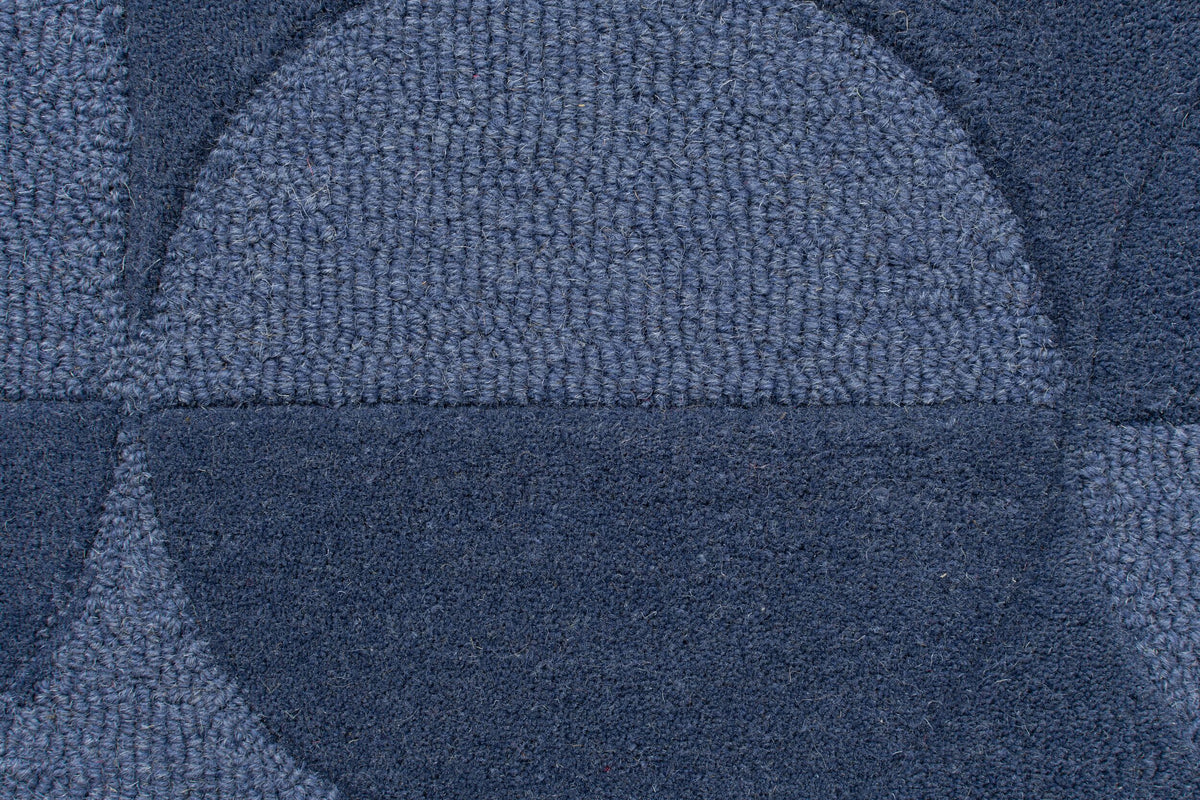 Eleganter Wollteppich - rutschfest und komfortabel_Blau_Rechteckig_