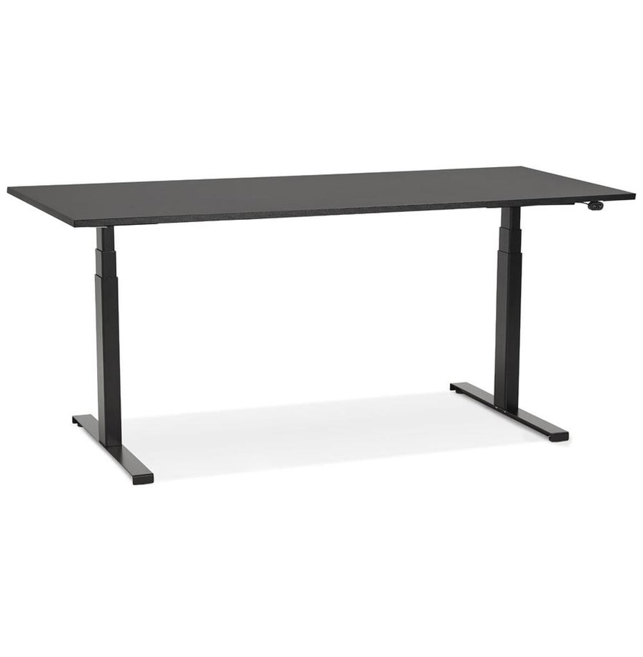 Schwarzer Schreibtisch 160x80cm - Elektrisch höhenverstellbar - große Arbeitsfläche - ideal für geräumige Büros - Kadima Design_