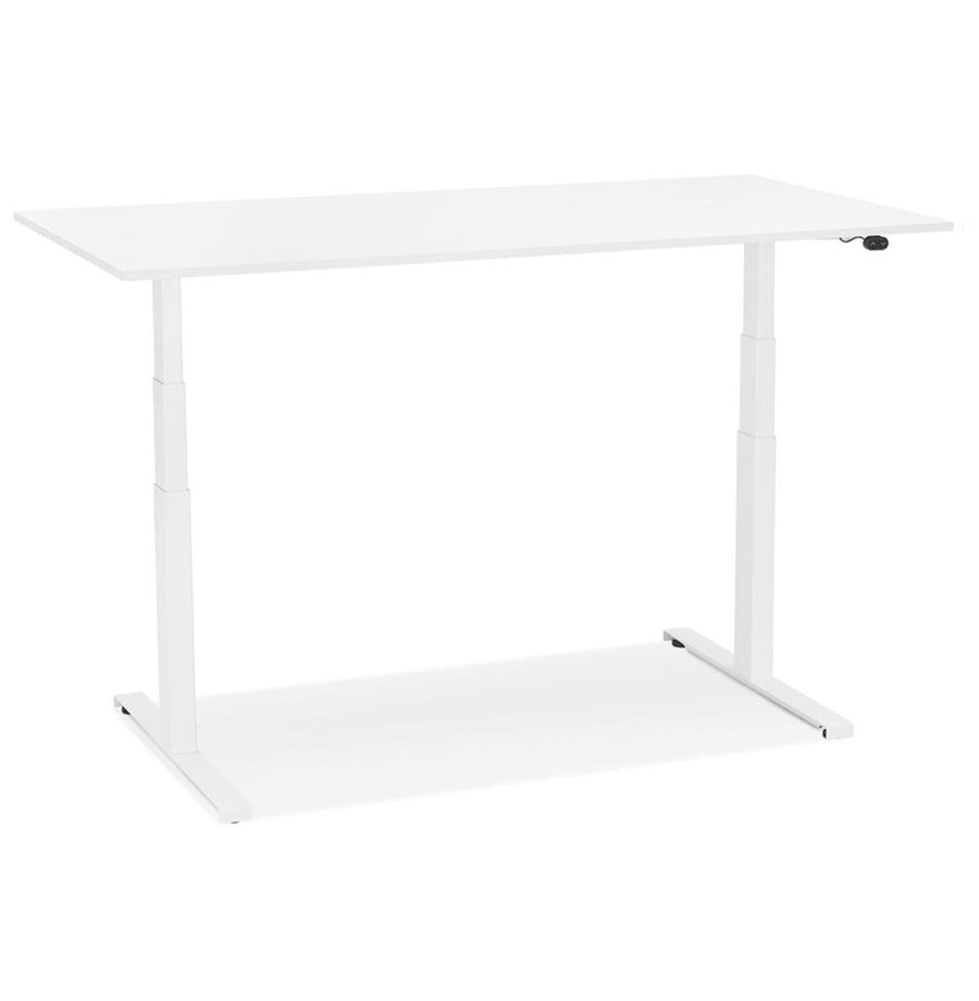Höhenverstellbarer Computertisch - Weiße 140x70cm Arbeitsfläche - skandinavisches Design - perfekt für minimalistische Arbeitsplätze - Kadima Design_