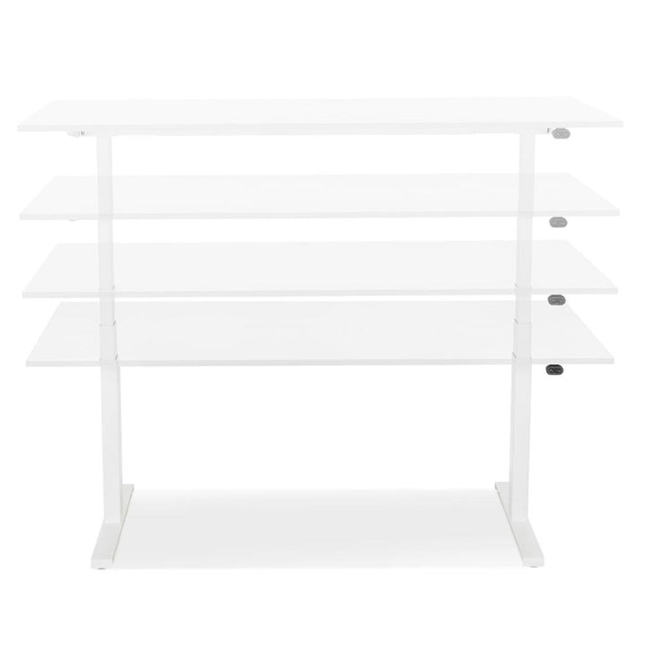 Höhenverstellbarer Computertisch - Weiße 140x70cm Arbeitsfläche - skandinavisches Design - perfekt für minimalistische Arbeitsplätze - Kadima Design_