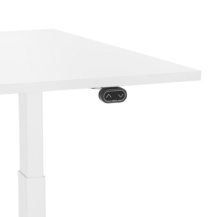 Elektrischer Stehtisch weiß - Kompakte 140x70cm Tischplatte - zeitloses Design - optimal für lichtdurchflutete Home-Offices - Kadima Design_