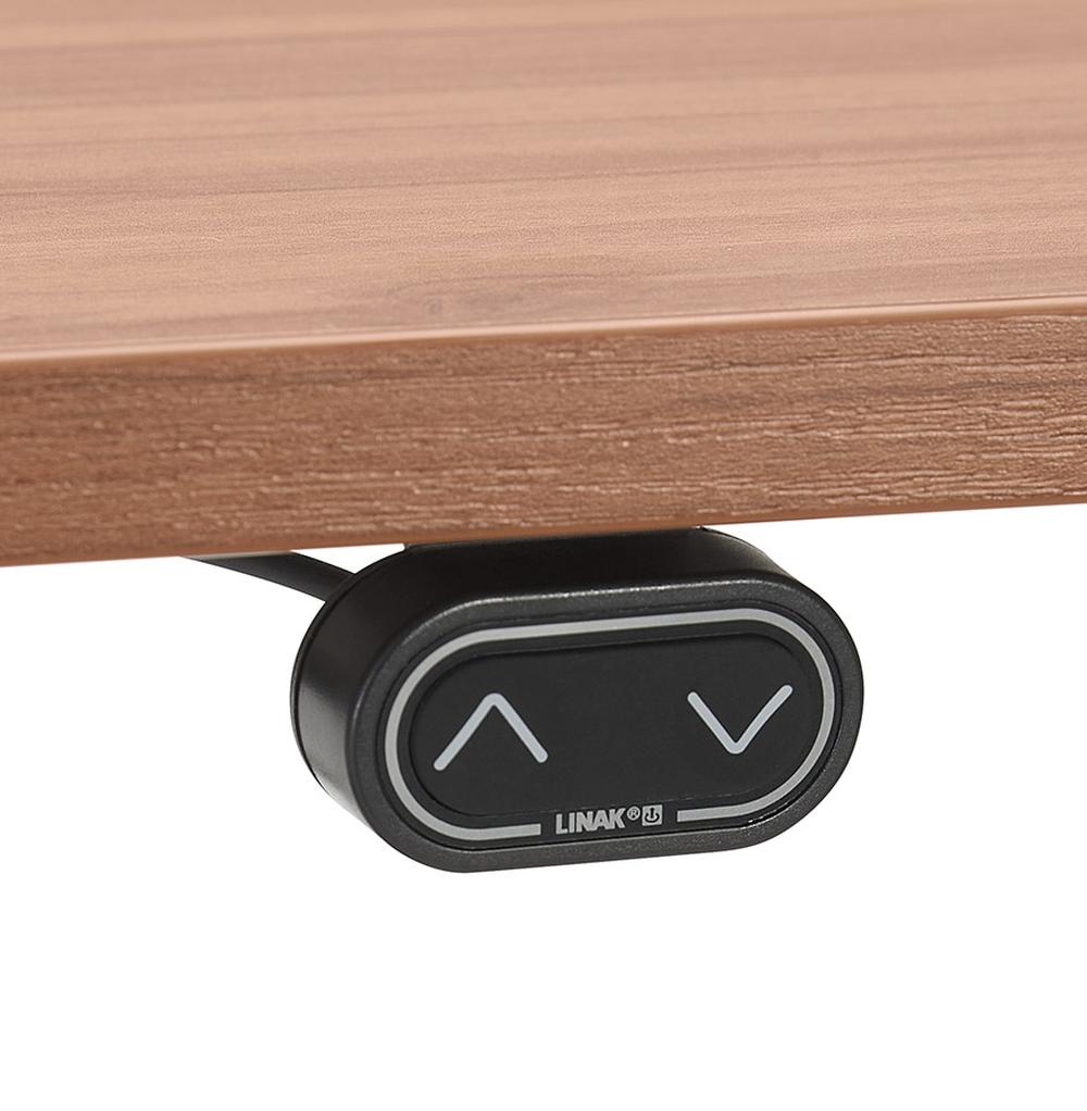Kompakter Bürotisch braun-weiß - 120kg Tragkraft - stufenlose Höhenverstellung 65-133cm - ideal für moderne Arbeitszimmer - Kadima Design_