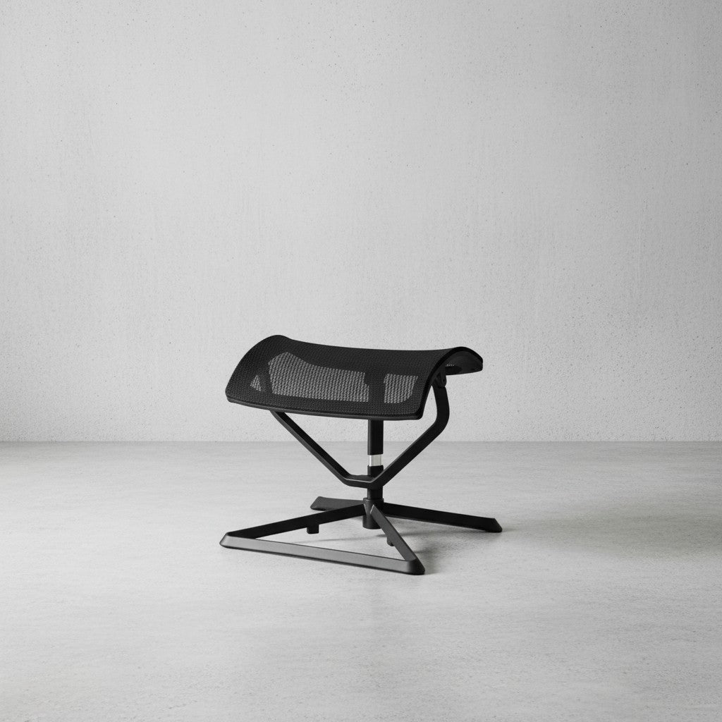 Ergonomische Fußauflage  Netzbezug  höhen-/neigungsverstellbar  Nylon-Polyamid  montiert geliefert - KADIMA DESIGN Größe  43x33x46 cm