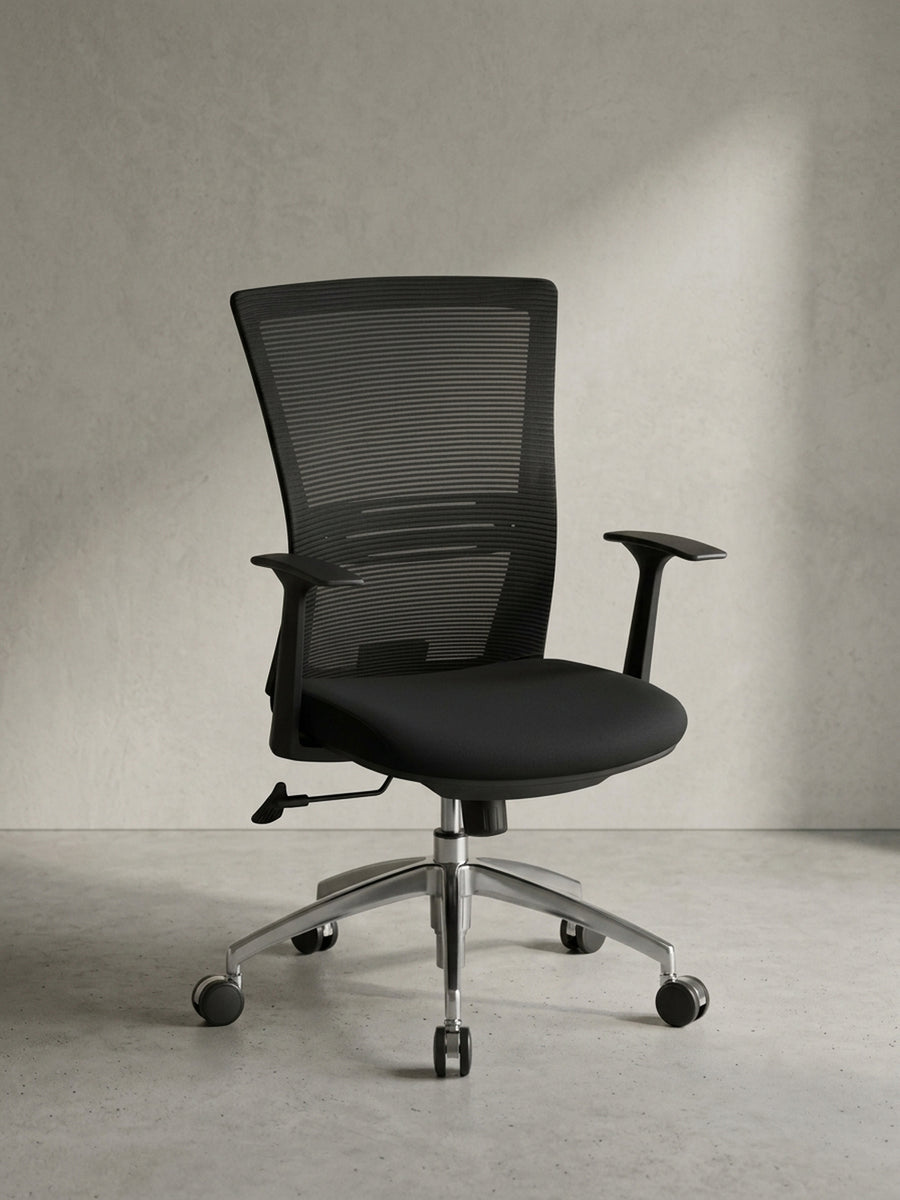 Bürostuhl Stoff schwarz 70x63x107 cm mit Rollen und Höhenverstellung für Home Office Design Möbel modern hochwertig stilvoll robust langlebig Wohnen Einrichtung Interior Zuhause Wohnzimmer_