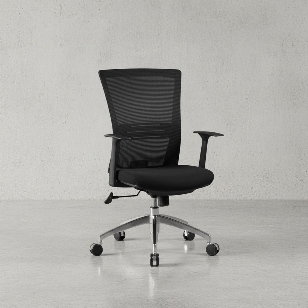 Ergonomischer Bürostuhl_ Atmungsaktive Netzrückenlehne_ ergonomische Form_ verstellbare Rückenlehne_ Kunststoff-Armlehnen_ Aluminium-Fußkreuz_ 120 kg Belastbarkeit - KADIMA DESIGN_Größe_ 70x63x107 cm_