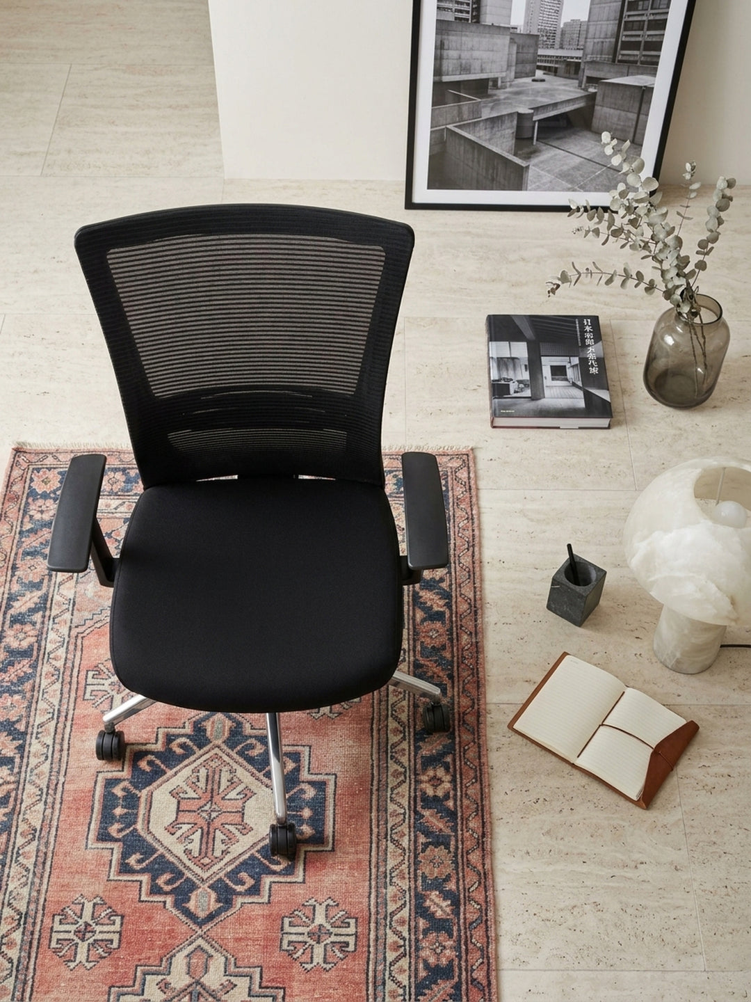 Bürostuhl Stoff schwarz 70x63x107 cm Wohnidee Home Office Einrichtungsidee stilvoll kombinieren mit Rollen und Höhenverstellung Design Möbel Inspiration Wohnen Interior Zuhause Wohnzimmer_