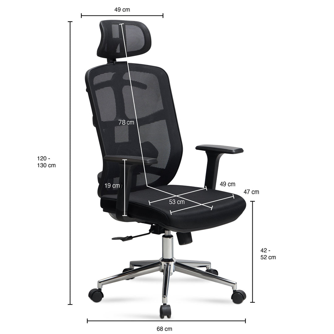 Bürodrehstuhl mit Any-Lock Mechanik - höhenverstellbar 42-52 cm - elegantes Schwarz-Silber Design von Kadima Design_