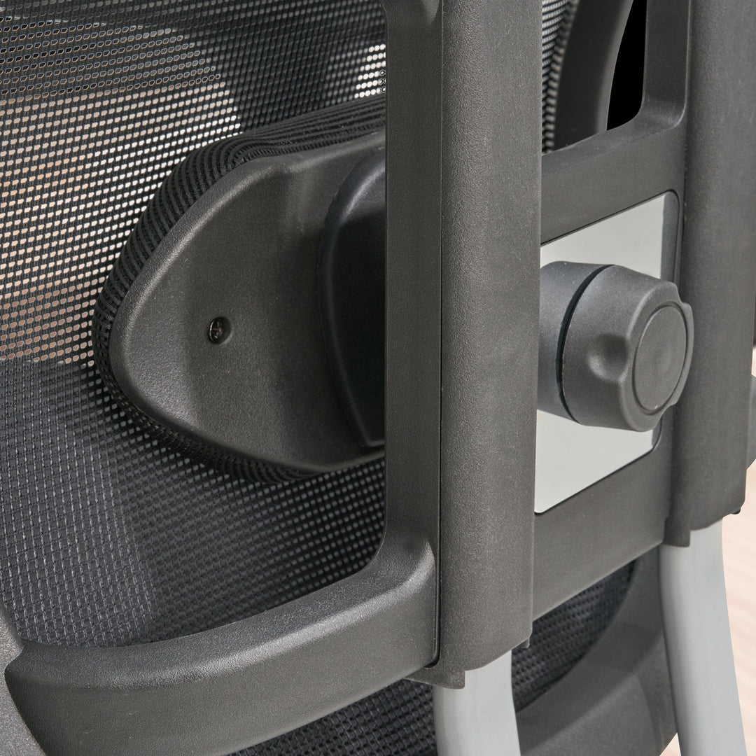 Computerstuhl mit Mesh-Bezug und Kopfstütze - verchromtes Aluminium-Fußkreuz - ergonomische Form von Kadima Design_