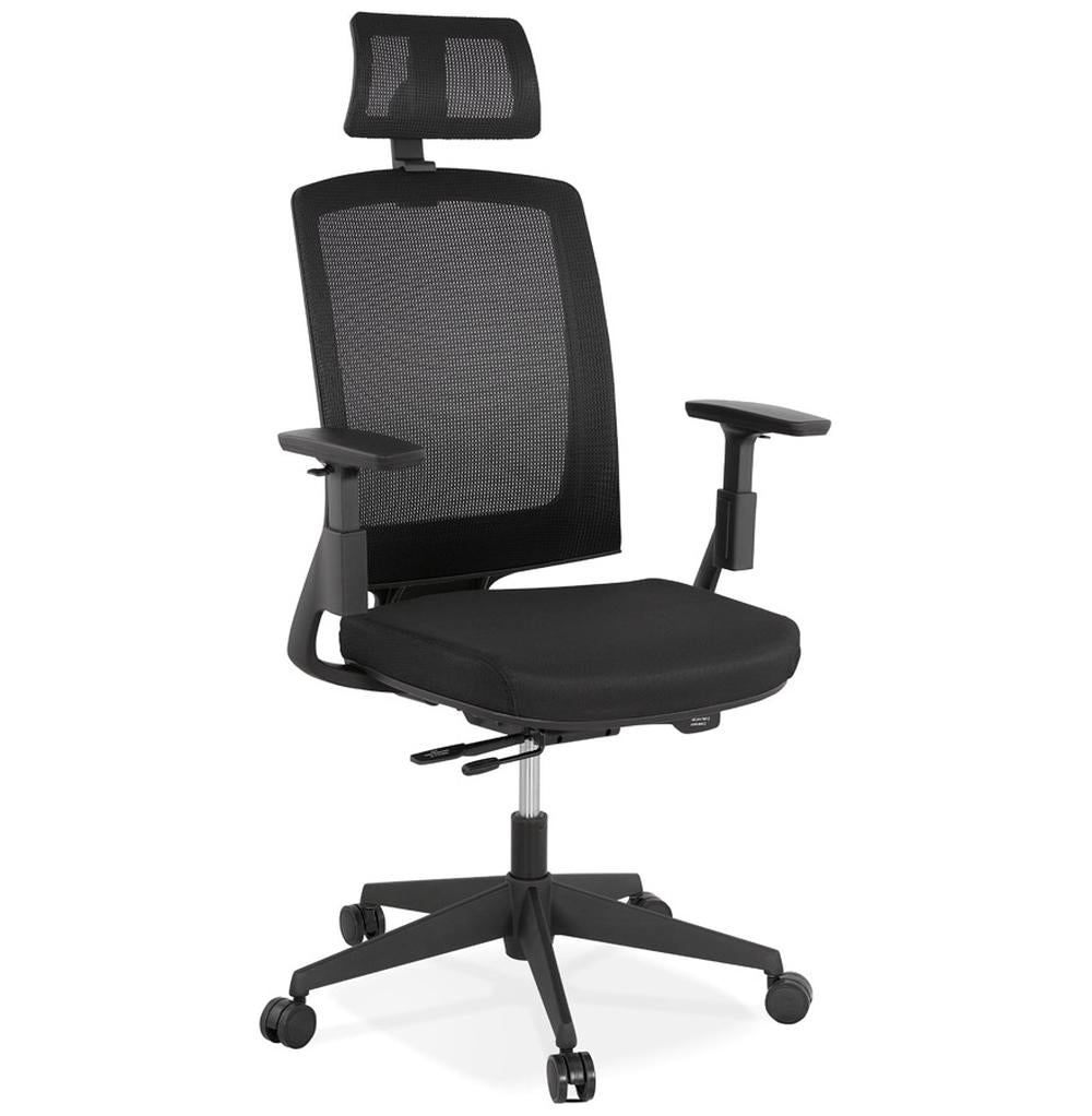 Ergonomischer Bürostuhl MERAX mit schwarzer Mesh-Rückenlehne und höhenverstellbaren 3D-Armlehnen - perfekt für lange Arbeitstage von Kadima Design_