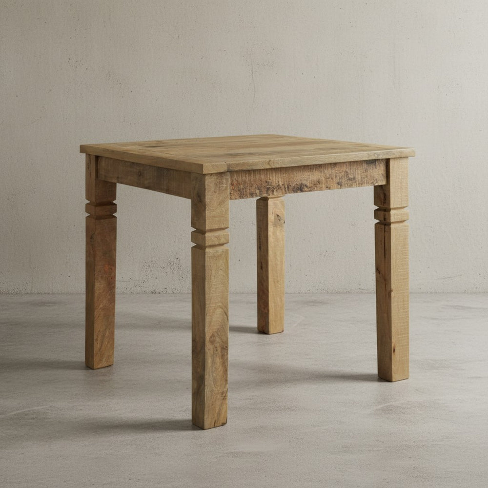 Esstisch DIANA_ Landhaus-Stil_ Massivholz_ 80x80 cm_ rustikal_ stabil_ pflegeleicht - KADIMA DESIGN_Farbe_ Braun_ Größe_ 80x80x76 cm_