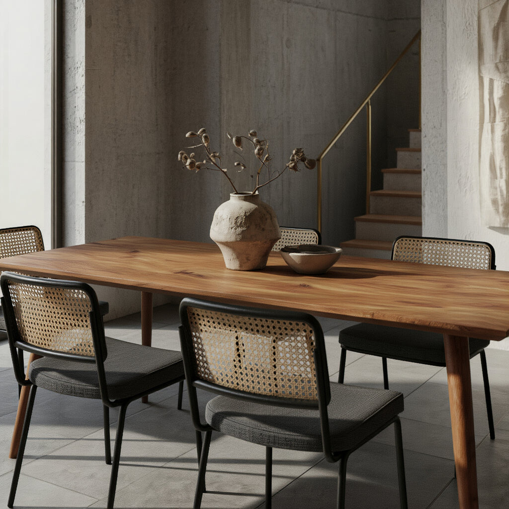 Esszimmertisch aus massivem Sheesham-Holz in Größe 180x80x76 cm – SAVIO Modell von Kadima Design