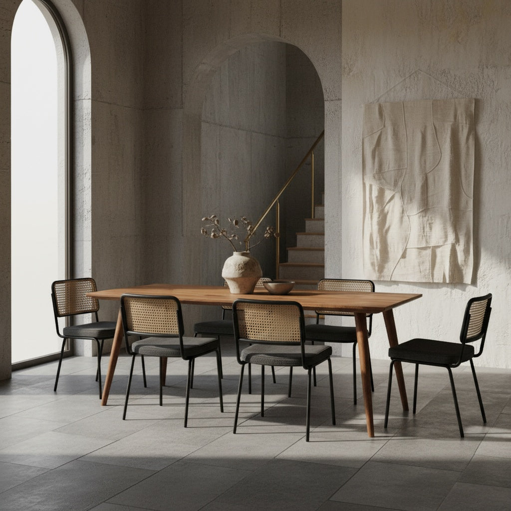 Stilvoller Esstisch im Retro und Landhausstil – Massivholz SAVIO mit natürlicher Maserung, ideal für modernes Wohnen _