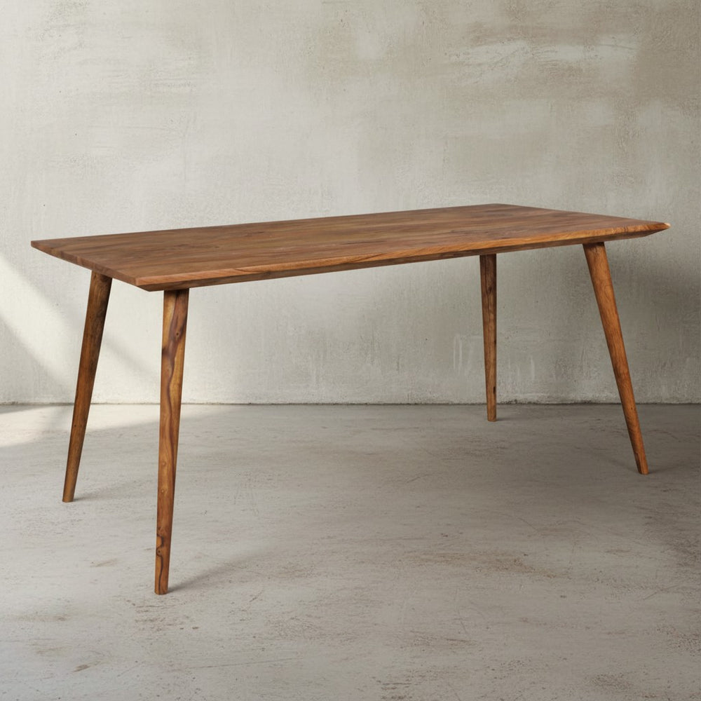 Massivholz Esstisch &quot;SAVIO&quot;_ Retro Landhausstil_ handgefertigt_ Sheesham-Holz_ verschiedene Größen_ Braun mit Maserungen - KADIMA DESIGN_Größe_ 160x80x76 cm_