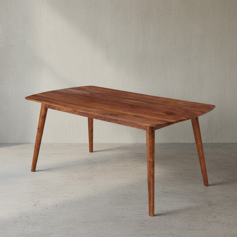 Massivholz Esstisch im modernen Landhausstil_ Sheesham_ abgerundete Ecken - KADIMA DESIGN_Größe_ 120x60x77 cm_