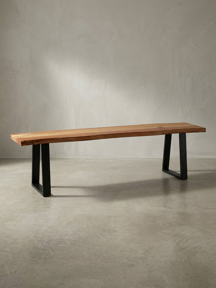 Sitzbank Akazie Massivholz natur 120x40x46 cm für Esszimmer Design Möbel modern hochwertig stilvoll robust langlebig Wohnen Einrichtung Interior Zuhause Wohnzimmer elegant Premium_