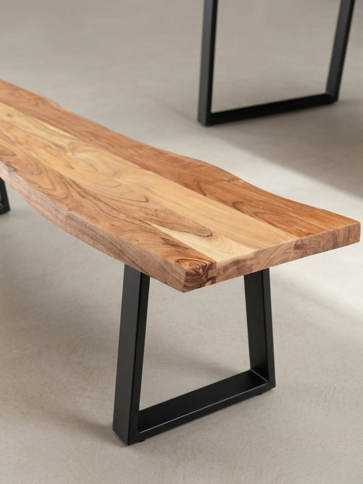 Sitzbank Akazie massiv natur 120x40x46 cm robust langlebig Möbel Wohnen Design Einrichtung modern Premium Esszimmer Interior Zuhause Wohnzimmer hochwertig elegant stilvoll zeitgenössisch_