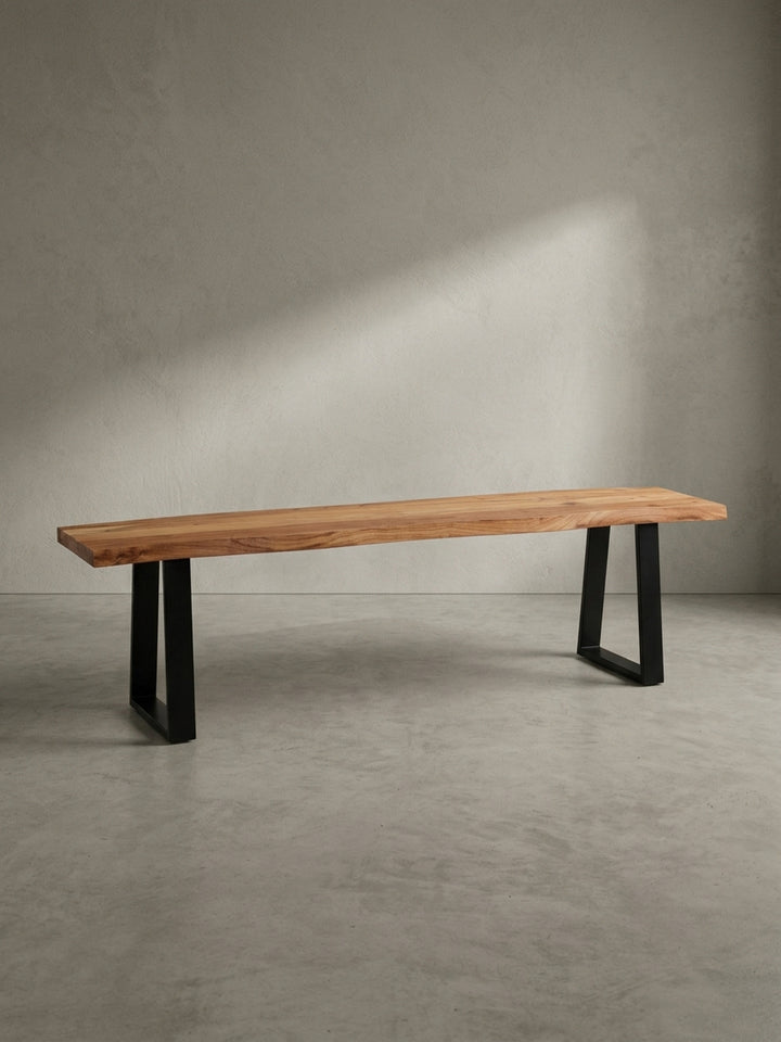 Sitzbank 120x40x46 cm Akazie Massivholz natur Möbel Design Wohnzimmer Esszimmer Schlafzimmer modern hochwertig elegant Wohnen Einrichtung Interior Zuhause stilvoll Premium robust langlebig_
