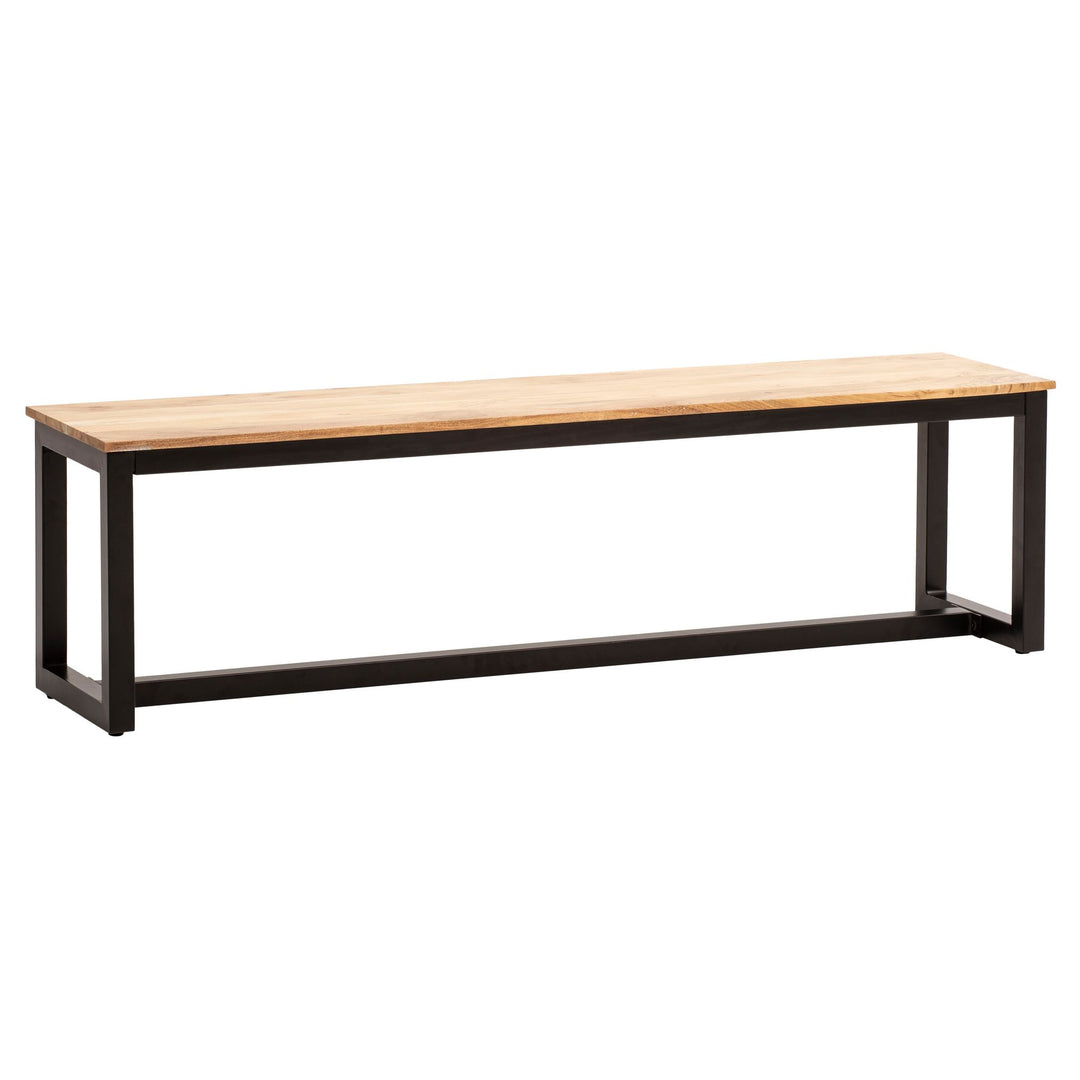 Esszimmerbank Massivholz Metall Loft-Stil ohne Lehne