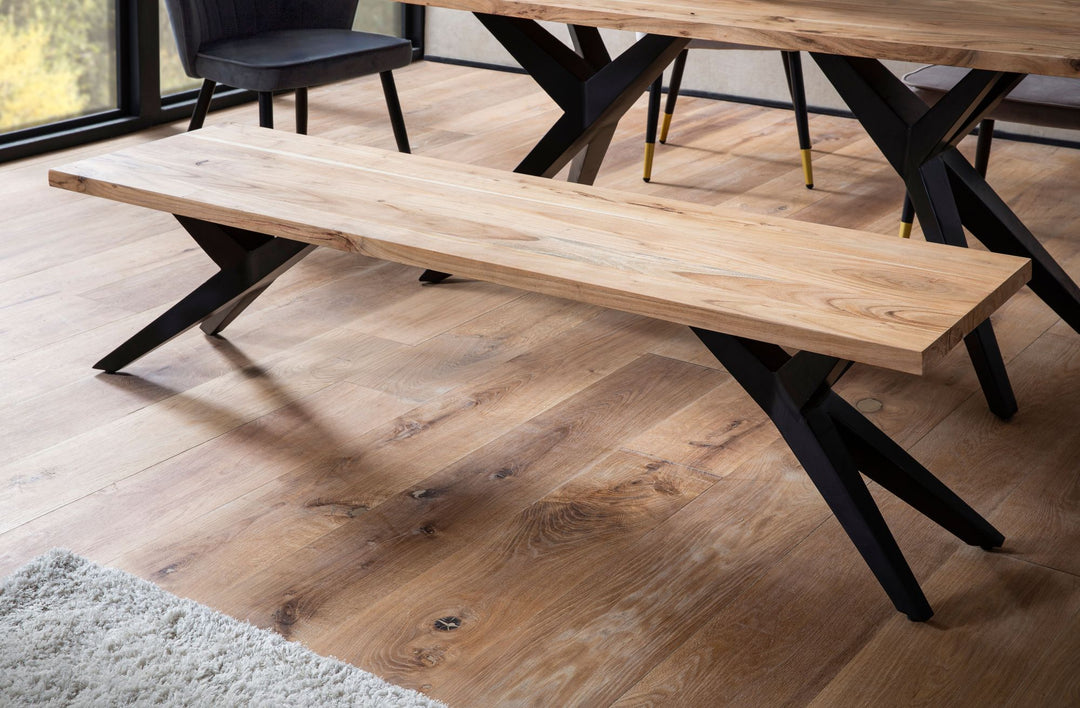 Esszimmerbank Massivholz Metall Loft-Stil