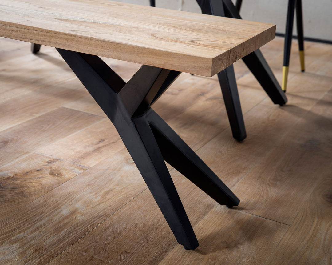 Esszimmerbank Massivholz Metall Loft-Stil