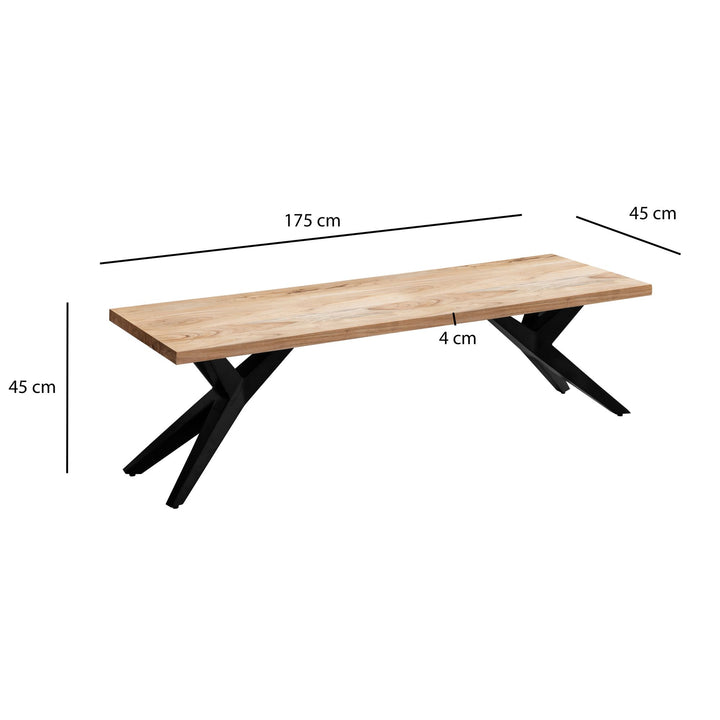 Esszimmerbank Massivholz Metall Loft-Stil