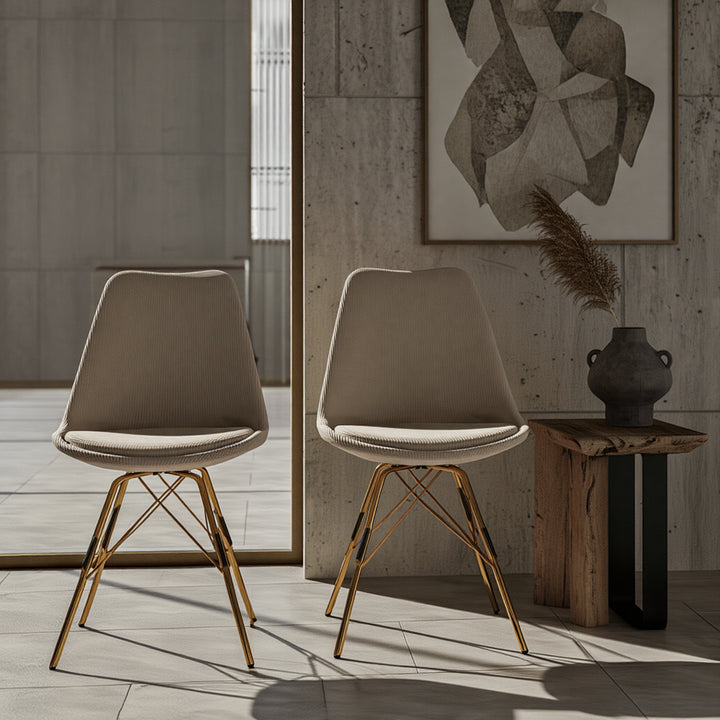 Zeitlose Polsterstühle in Beige im praktischen 2er-Set – Komfort trifft modernes Design _