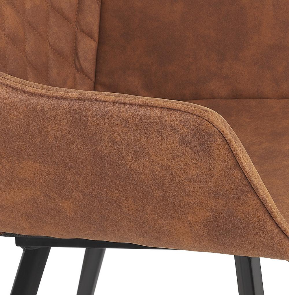Esszimmersessel Kadima Design - Warmer Braunton - gepolsterte Armlehnen - 61cm Breite - elegant und funktional für verschiedene Wohnstile_