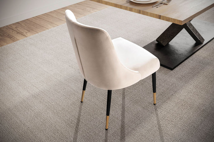 Esszimmerstuhl Samt Küchenstuhl mit schwarzen Beinen - Schalenstuhl Modern - Polsterstuhl mit Stoffbezug - Stuhl Gepolstert mit integriertem Rückenkissen_